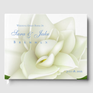 White Gardenia Wedding Guest Book