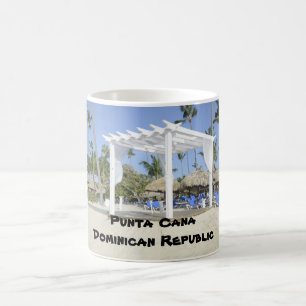 white gazebo on the beach coffee mug