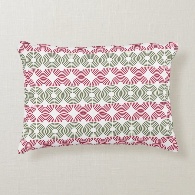 White Geometric Christmas  Decorative Cushion (Front)