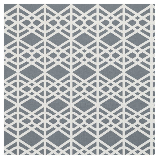 White geometric on dark background fabric 1 (Swatch)