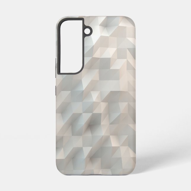 White Geometric Polygons Galaxy S22 Cases (Back)