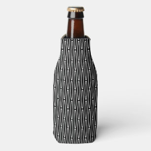 White Geometric Repeat  Bottle Cooler