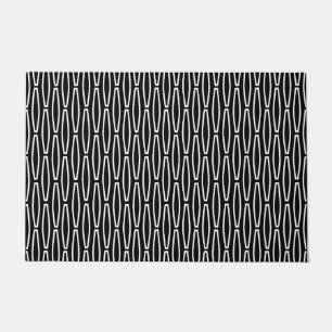 White Geometric Repeat  Doormat
