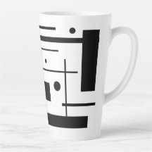 White Geometric Shapes On Custom Latte Mug