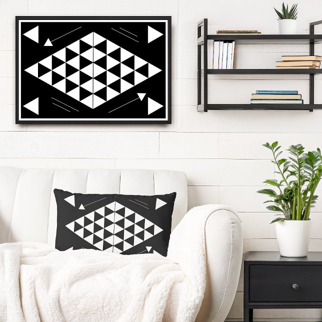 White Geometric Triangles  Lumbar Cushion (Creator Uploaded)