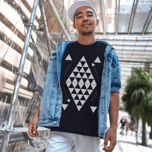 White Geometric Triangles T-Shirt