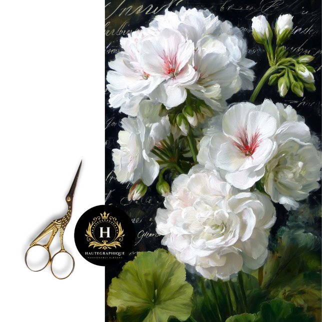 White Geranium Flower Decoupage Tissue Paper (Transform Jewelry Boxes with Botanical Romance.
)