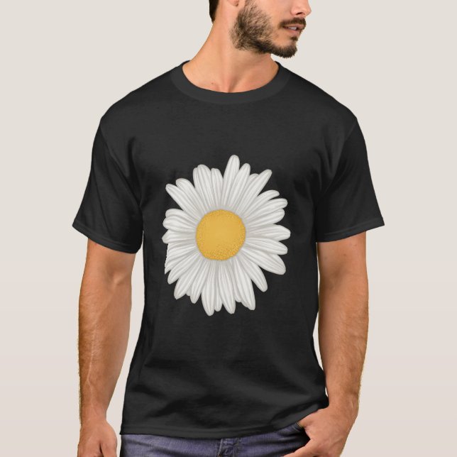 White Gerbera Daisy Flower T-Shirt (Front)