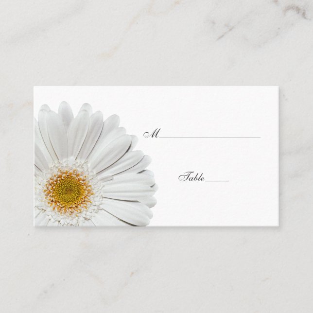 White Gerbera Daisy Special Occasion Place Card (Front)