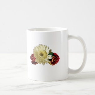 White Gerbera Daisy with Rosebuds Coffee Mug