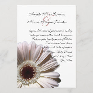 White Gerbera Wedding Daisy Invitation