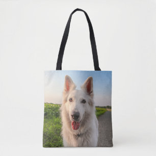 White German Shephard Dog  Tote Bag