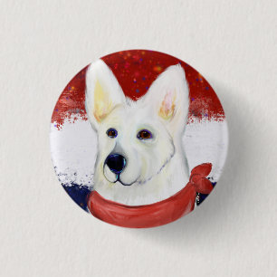  White German Shepherd       3 Cm Round Badge