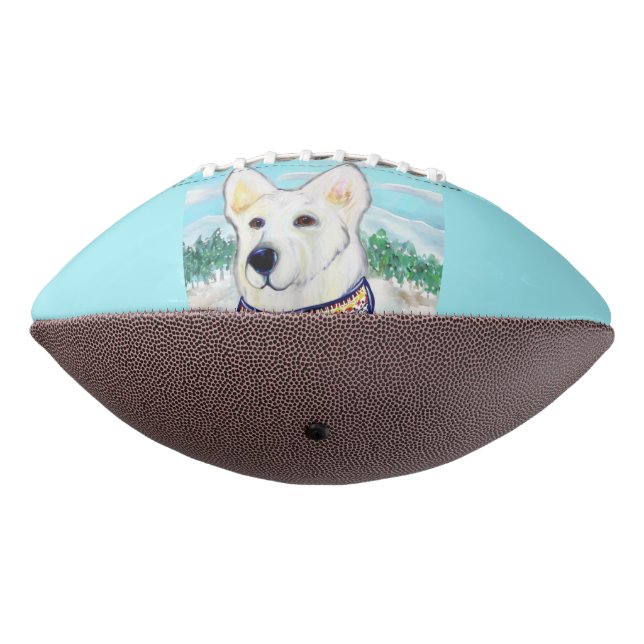 White German Shepherd   American Football (Rotated 270)