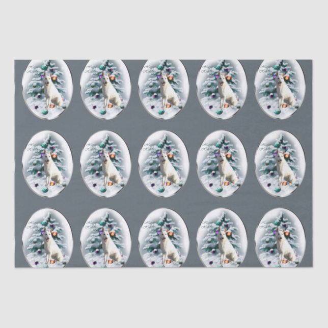 White German Shepherd Christmas Tissue Paper (Front)