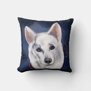 WHITE GERMAN SHEPHERD CUSHION
