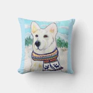 WHITE GERMAN SHEPHERD CUSHION