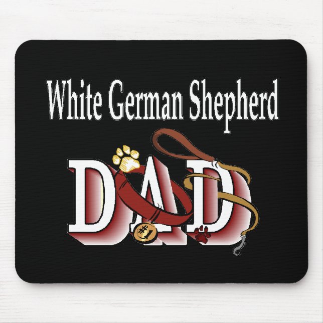 White German Shepherd Dad Gifts Mouse Mat (Front)