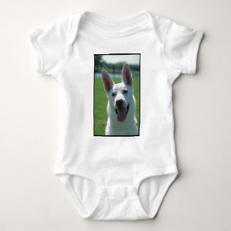 White German Shepherd Dog Baby Bodysuit