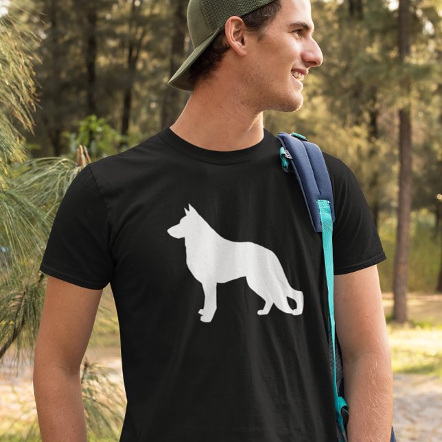 White German Shepherd Dog Silhouette T-Shirt (Creator Uploaded)