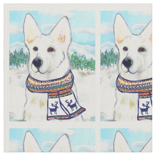 White German Shepherd Fabric (Close Up)