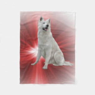 White German Shepherd Fleece Blanket