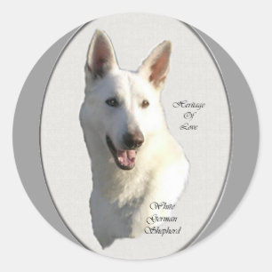 White German Shepherd Gifts Classic Round Sticker