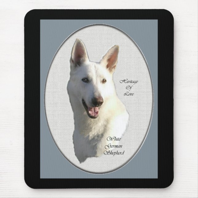 White German Shepherd Gifts Mouse Mat (Front)