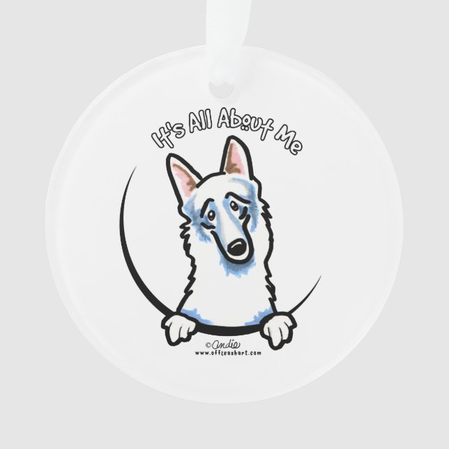 White German Shepherd IAAM Ornament (Front)