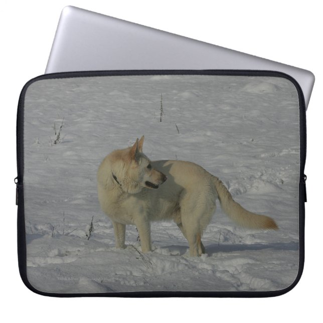 White German Shepherd  in the Snow Laptop Sleeve (Front)