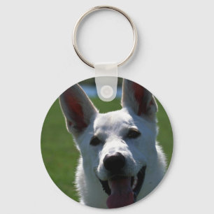 White German Shepherd Key Ring