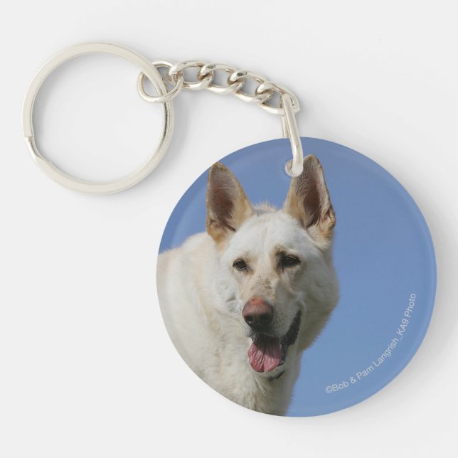White German Shepherd Key Ring (Front)