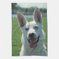 White German Shepherd Kitchen Towel
