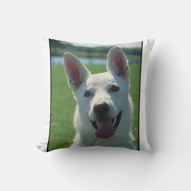White German Shepherd MoJo Pillow (Front)