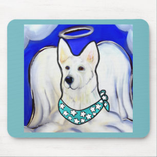 White German Shepherd Mouse Mat