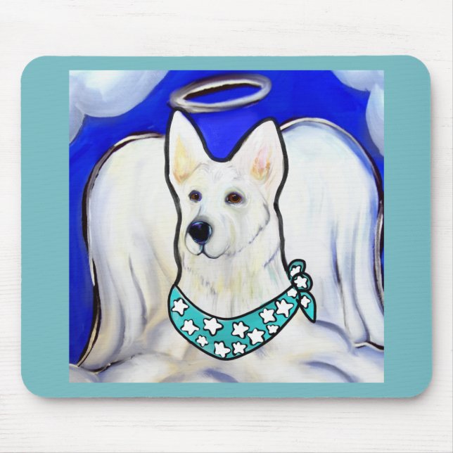 White German Shepherd Mouse Mat (Front)