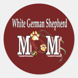 White German Shepherd Mum Gifts Classic Round Sticker