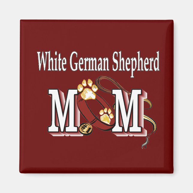 White German Shepherd Mum Gifts Magnet (Front)