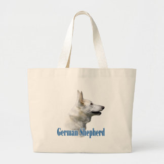 White German Shepherd Name Large Tote Bag