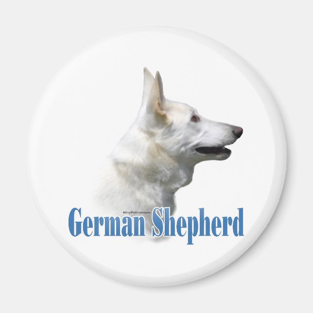 White German Shepherd Name - Magnet (Front)