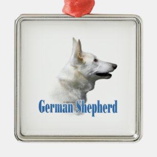 White German Shepherd Name  Metal Tree Decoration