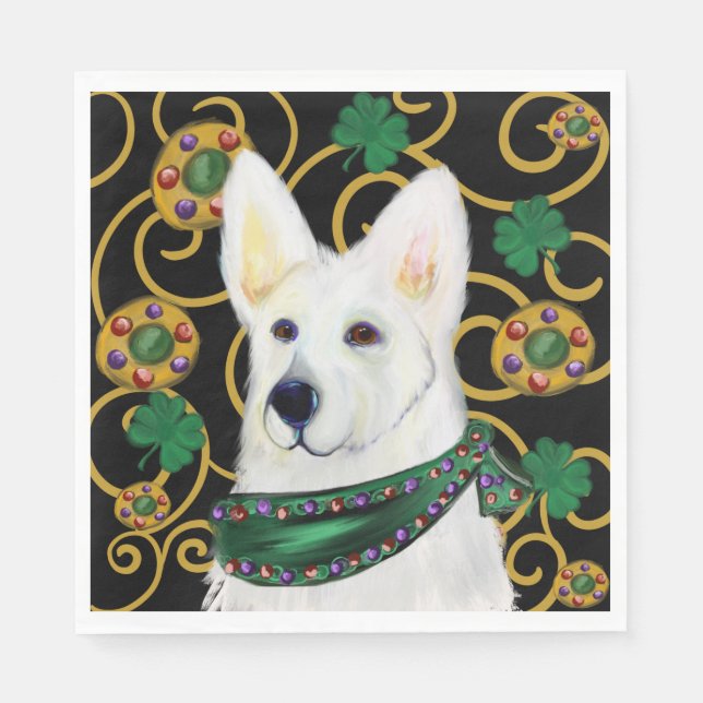 White German Shepherd  Napkin (Front)