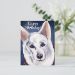 WHITE GERMAN SHEPHERD POSTCARD