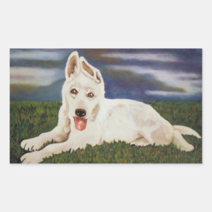 White German Shepherd Pup Sticker