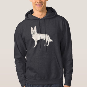 White German Shepherd Swiss Shepherd Cartoon Dog Hoodie