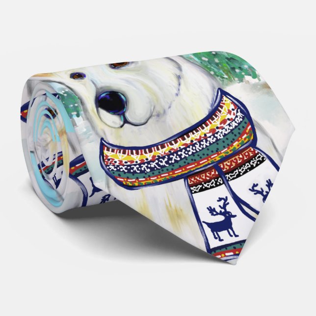 White German Shepherd   Tie (Rolled)