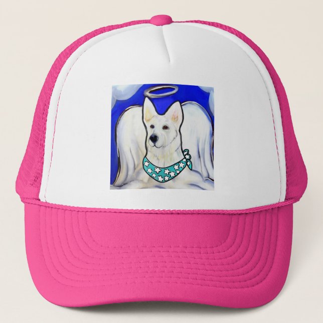 White German Shepherd Trucker Hat (Front)