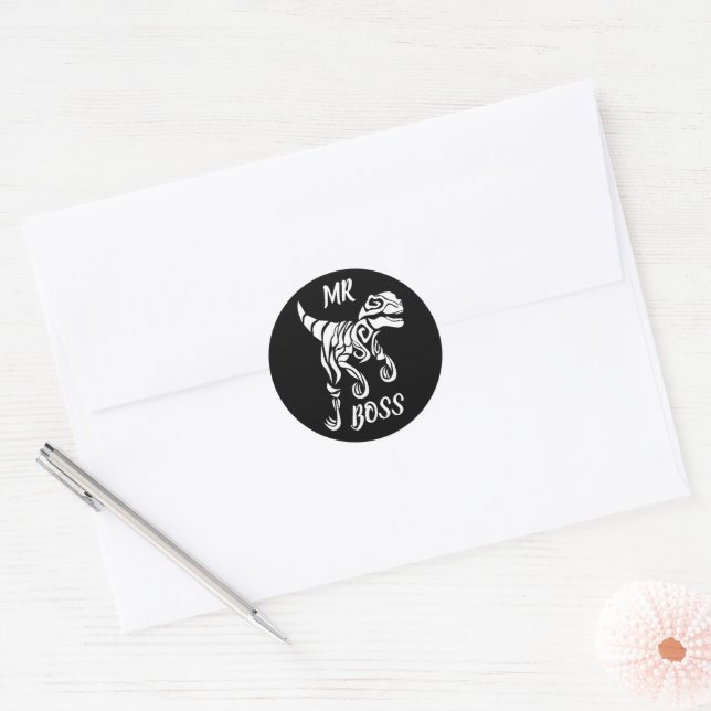 White Ghost Raptor  Classic Round Sticker (Envelope)
