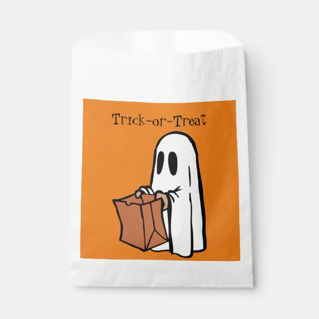 White Ghost with Trick-or-Treat Bags - goodie bag (Front)