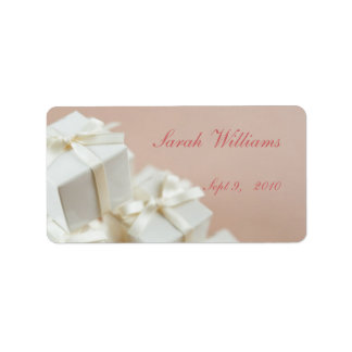 White Gifts Bridal Shower Label